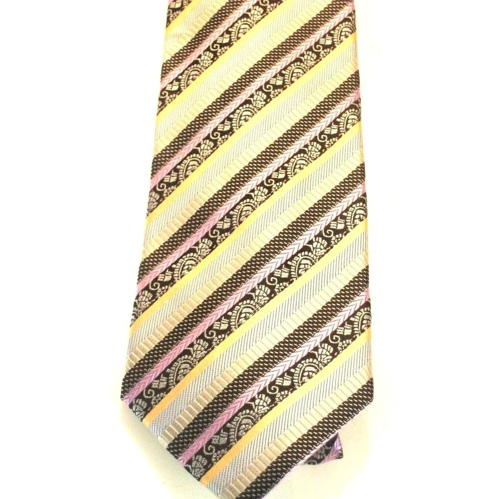 NWOT Pravata 100% Microfibre Striped  Design Necktie